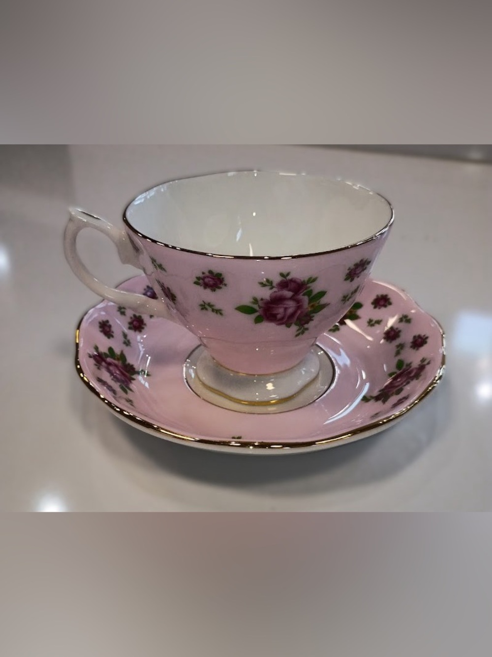 Royal Albert New Country Roses Bone China Pink Vintage Teacup and Saucer, NEW